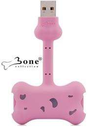 Bone Collection Doggy Link Portable 2-port USB hub-USB 2.0 compliant and USB 1.1 compatible - Pink