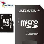 ADATA 8GB Micro SD With SD Adapter Card - CLASS 4, Retail Box , 1 year warranty