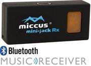 Miccus Mini-jack RX: Bluetooth receiver for car and home audio systems. For use with iPhone, iPad, G