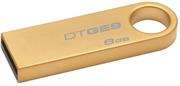 Kingston DTGE9/8GB 8GB USB 2 GE9 Data Traveler with Gold Metal Casing, Retail Box, 1 year warranty