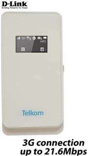 D-Link Telkom branded DWR-730 Wireless N 3G HSPA+ Sim Card Router - Downlink up to 21.6 Mbps and Upl