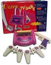 OLive Super 8-BIT TV Game Console, Complete Set With A/V Cables, Includes x2 Controllers, x1 Gun con