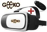 Geeko VR-Box Virtual Reality 3D Glasses with Mini Bluetooth Remote Controller - Supported: Android &