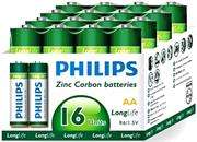 Philips LongLife Battery 16 X R6L16F AA Zinc Carbon, Retail Box , No Warranty