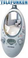 Telefunken AM/FM Shower Radio With Mirror, Retail Box , 1 year Limited Warranty