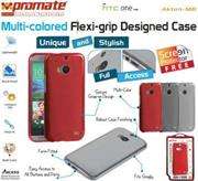 Promate Akton-M8 Multi-colored flexi-grip designed case for HTC One M8 Colour:Clear White, Retail Bo