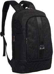 Macaroni Zaino 17" Dotted Nylon Backpack-Black, Retail Box, 1 year Limited Warranty