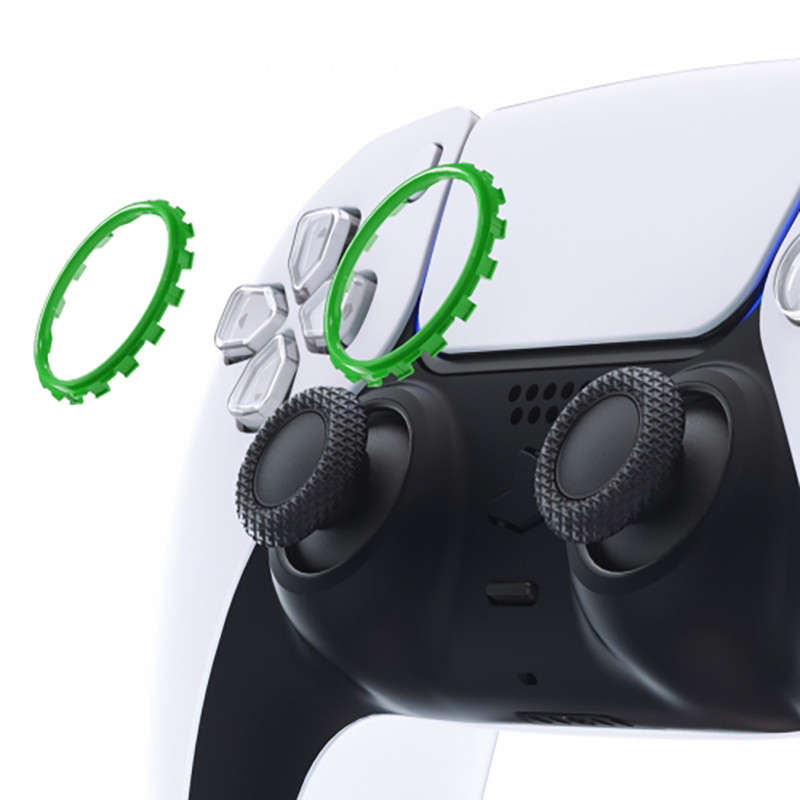 PS5 Dualsense Controller Accent Rings Solid Unpainted Lime Green