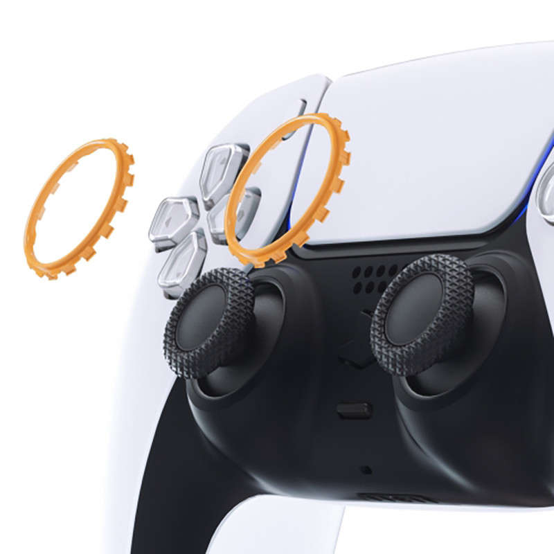 PS5 Dualsense Controller Accent Rings Solid Unpainted Caution Yellow