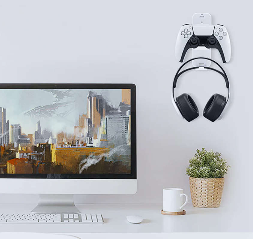 Multiplatform Controller / Headphone Wall Mount Bracket White