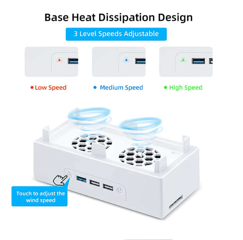 Xbox Series S Wall-Mounted Color Changing Cooling Dock With Controller Hook