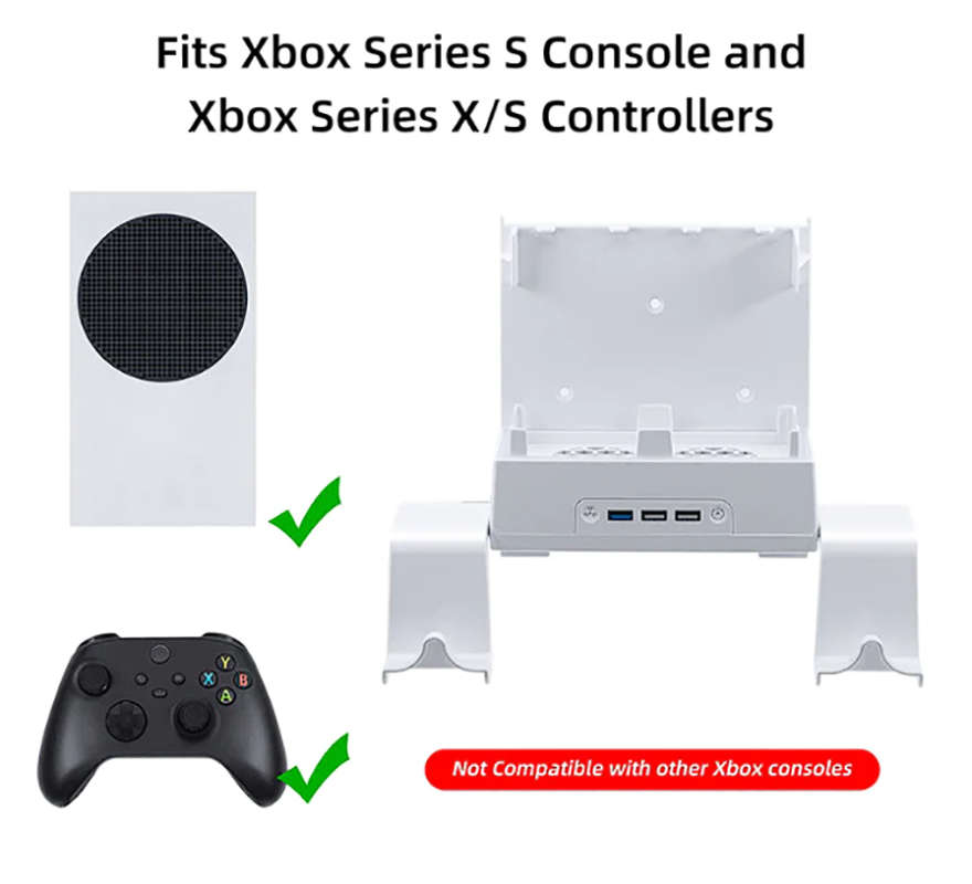 Xbox Series S Wall-Mounted Color Changing Cooling Dock With Controller Hook