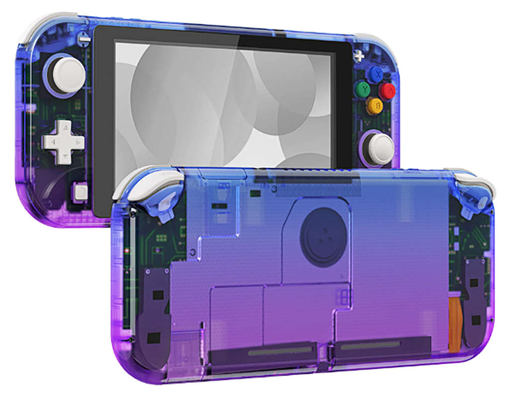 NS Switch Lite Complete Shell Kit Glossy Gradient Translucent Bluebell