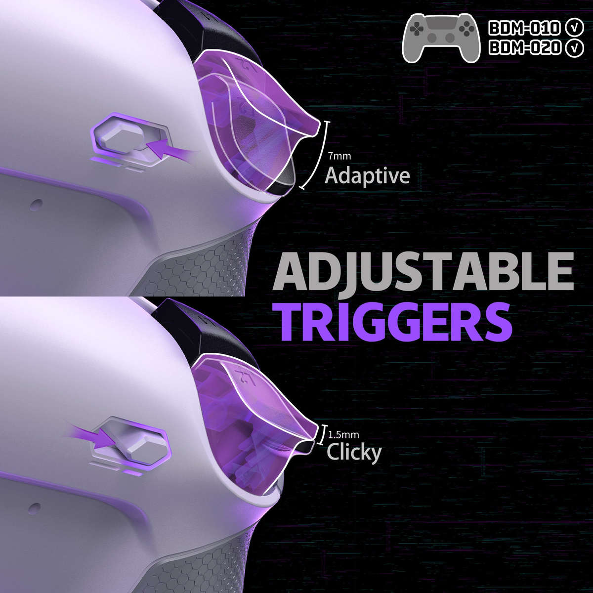 Ps5 Dualsense Controller NEW Plus MAX Edition Back Button Mod Kit Rise4 Rubberized White for BDM-...