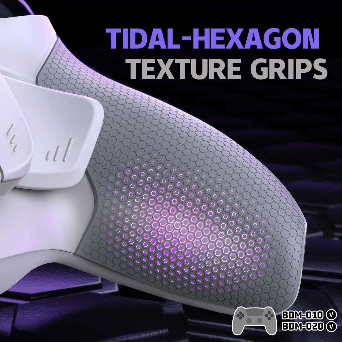 Ps5 Dualsense Controller NEW Plus MAX Edition Back Button Mod Kit Rise4 Rubberized White for BDM-...