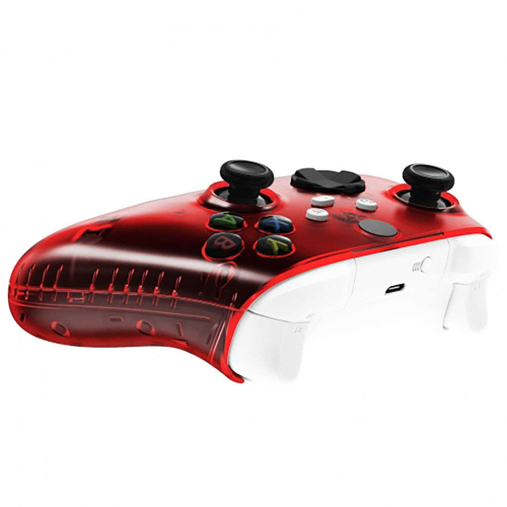 XBOX SERIES S/X Controller Front Faceplate With Side Rails Clear Red