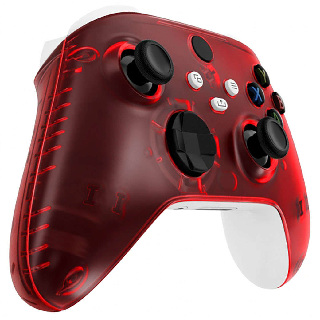 XBOX SERIES S/X Controller Front Faceplate With Side Rails Clear Red