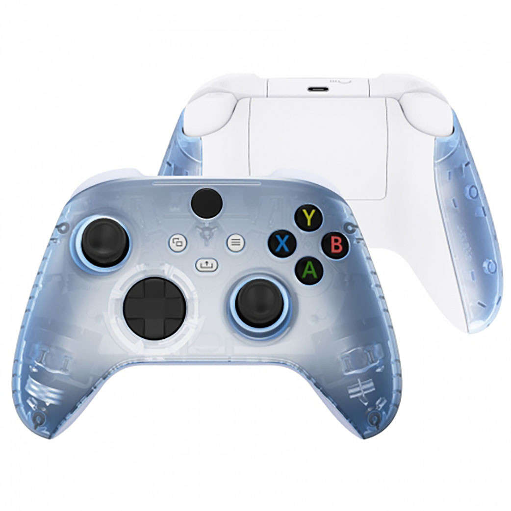 XBOX SERIES S/X Controller Front Faceplate With Side Rails Clear Glacier Blue