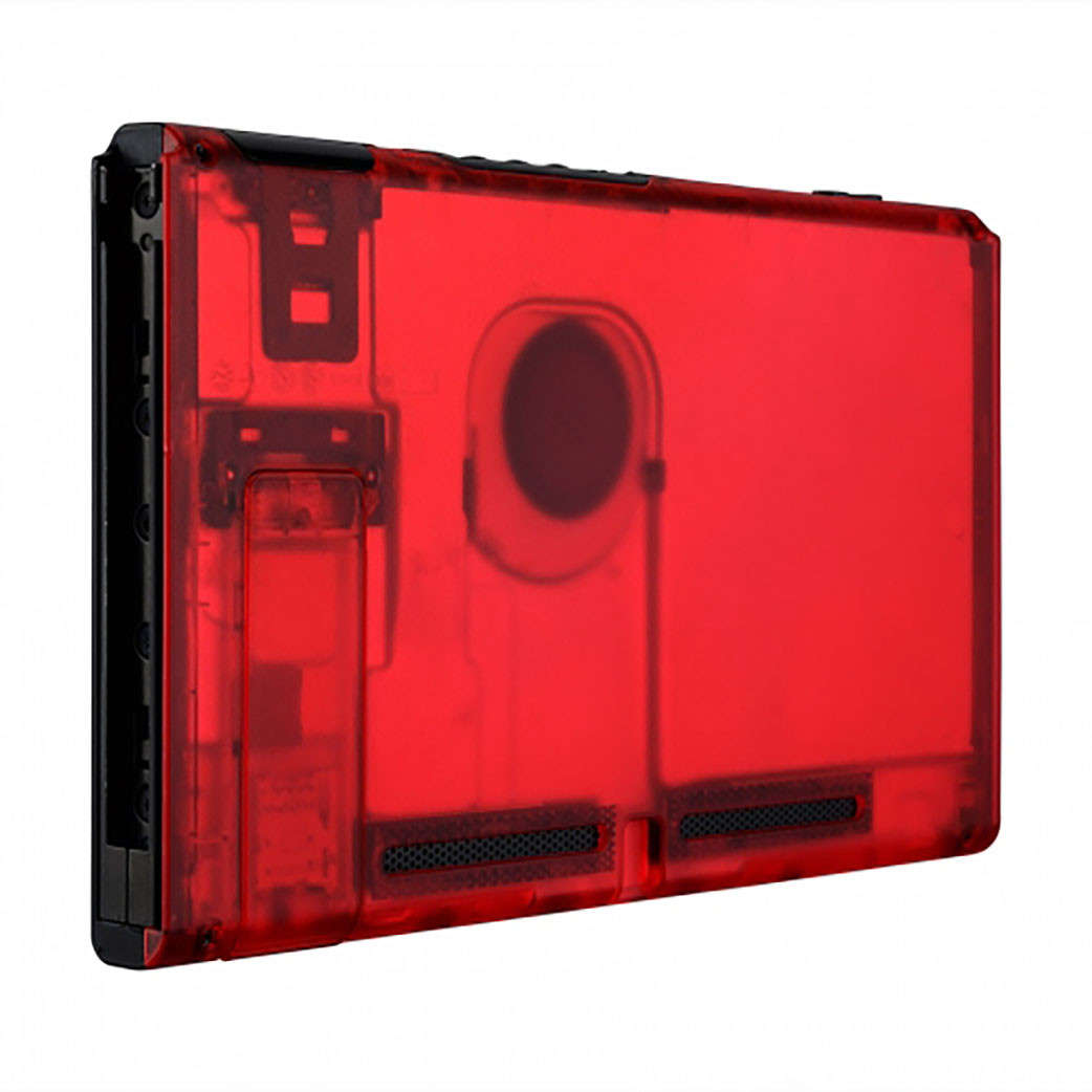 NS Switch Console Backplate With Kickstand Transparent Clear Red