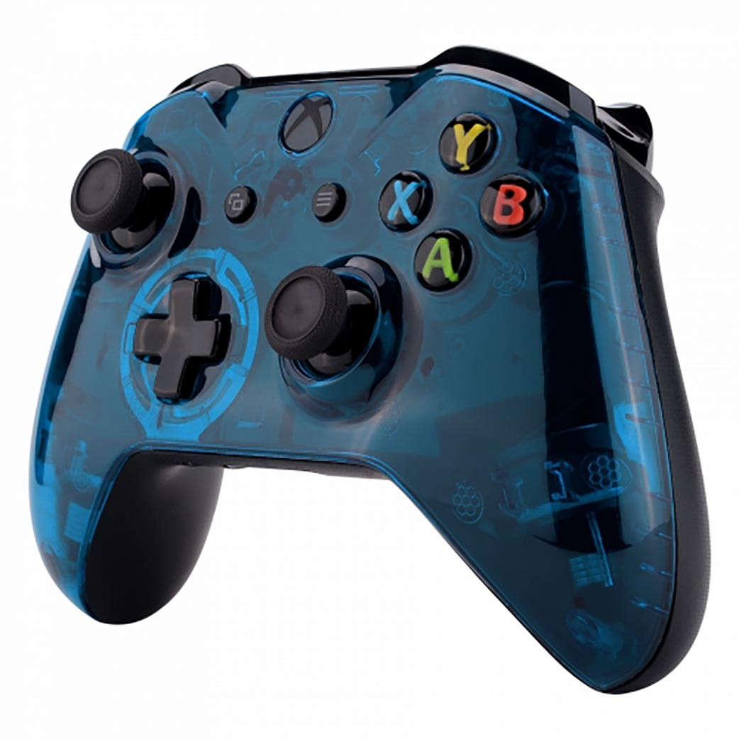 XBOX ONE S Controller Front FacePlate Glossy Clear Blue
