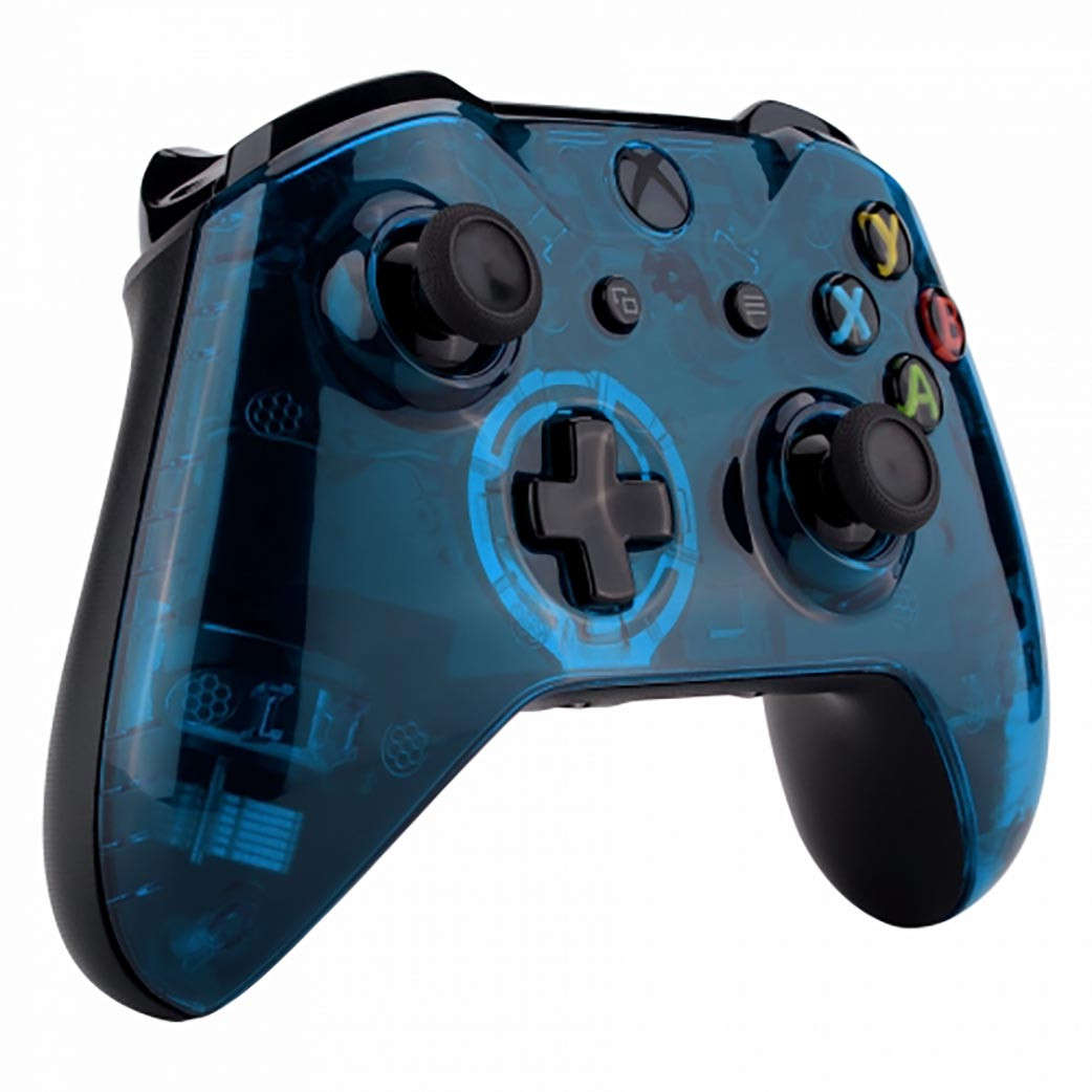 XBOX ONE S Controller Front FacePlate Glossy Clear Blue