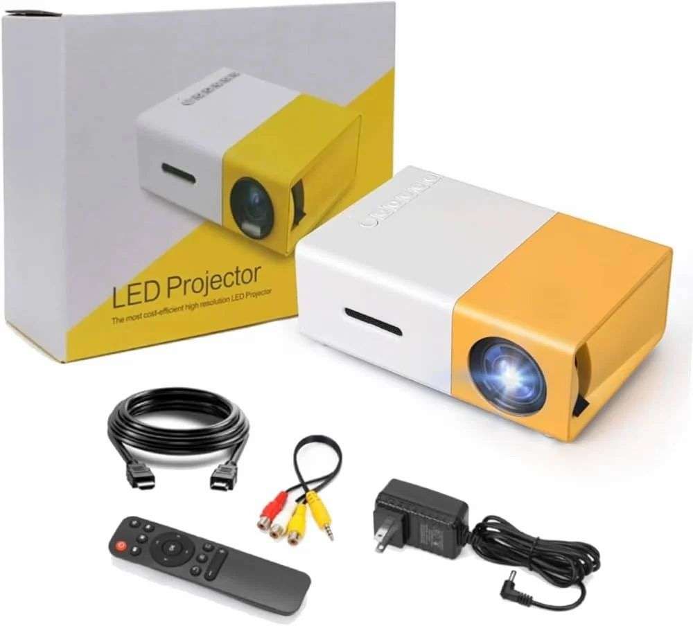 Full HD Portable Mini LED Multimedia Projector -YG-300 - Yellow