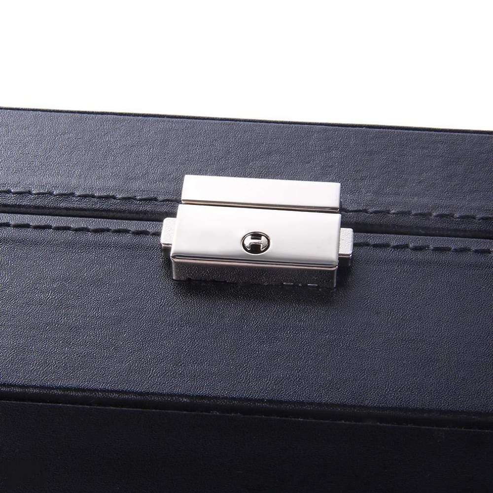 8 Watch Slot And 2 Ring Men''s/Women''s Leather Watch Box Organizer Case