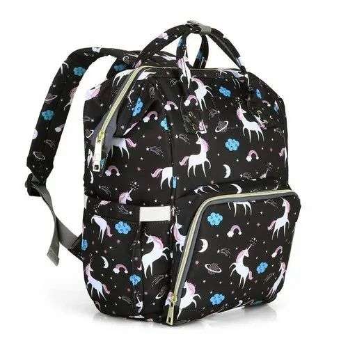 Mummy Nappy Diaper Bag Unicorn (Black)