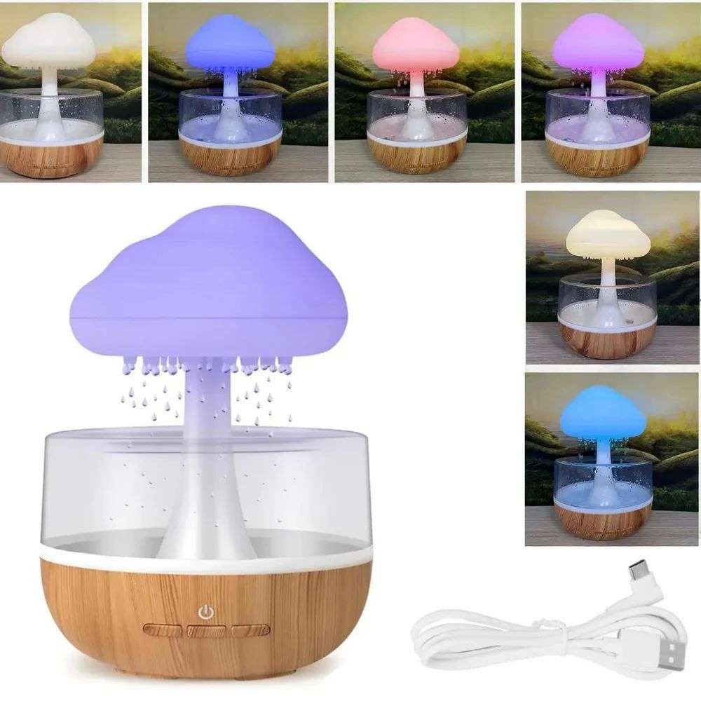 Rain Cloud Humidifier Water Drip,Cloud Diffuser with 7 Different Colors Changing Lights for Sleeping