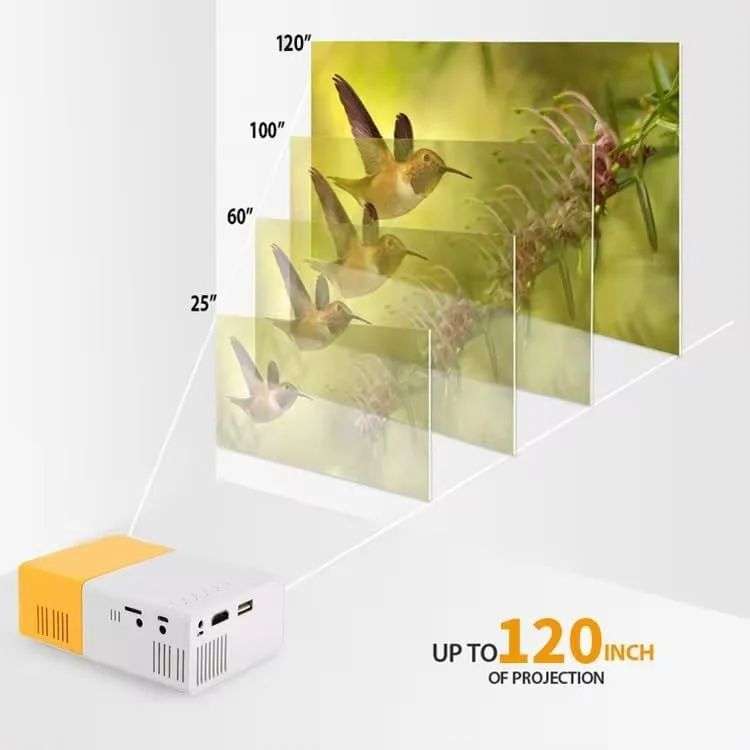 Full HD Portable Mini LED Multimedia Projector -YG-300 - Yellow