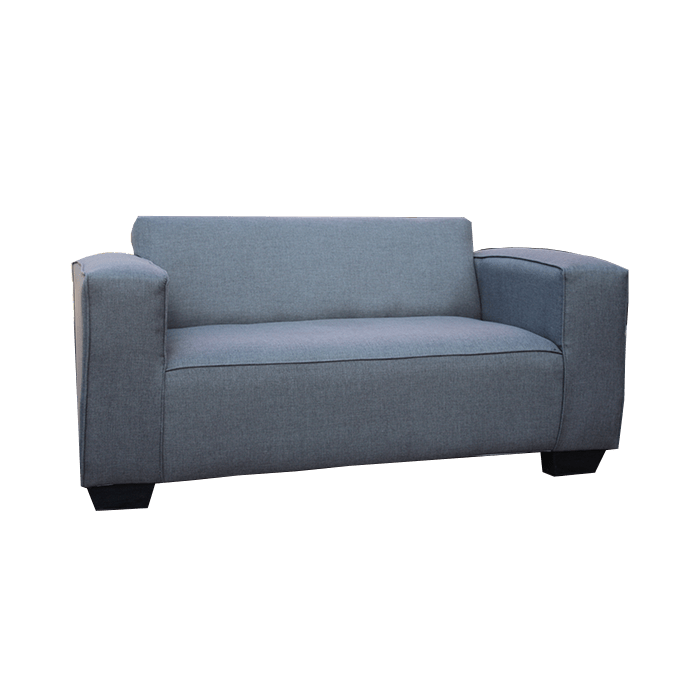Grey 2 Seater Couch - Affordable - Width 1.6m  - Strong black legs