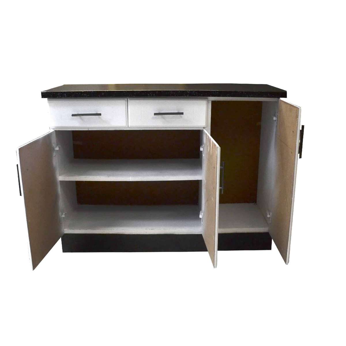 White Kitchen Cupboard - Assembled - Width 1.3m - Wood