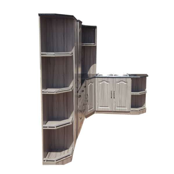 Kitchen Cupboards- 4 pieces - Dark Cream, Brown - Assembled