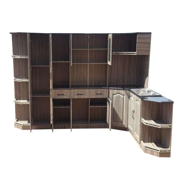 Kitchen Cupboards- 4 pieces - Dark Cream, Brown - Assembled