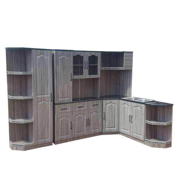Kitchen Cupboards- 4 pieces - Dark Cream, Brown - Assembled