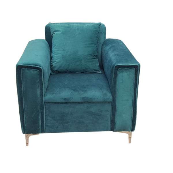 Green Chair - Velvet - With arms - Cushion included