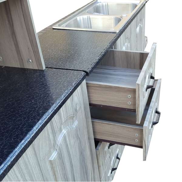 Kitchen Cupboard Set - 5 pieces - Light Grey - Assembled