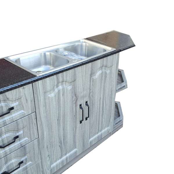 Kitchen Cupboard Set - 5 pieces - Light Grey - Assembled