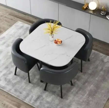 Dining Table And Chairs - 5 Pieces - Marble tabletop