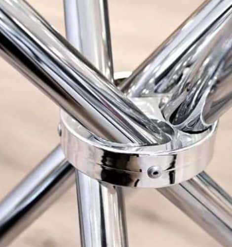 Round Black Dining Table - Glass Tabletop - Metal legs - Modern