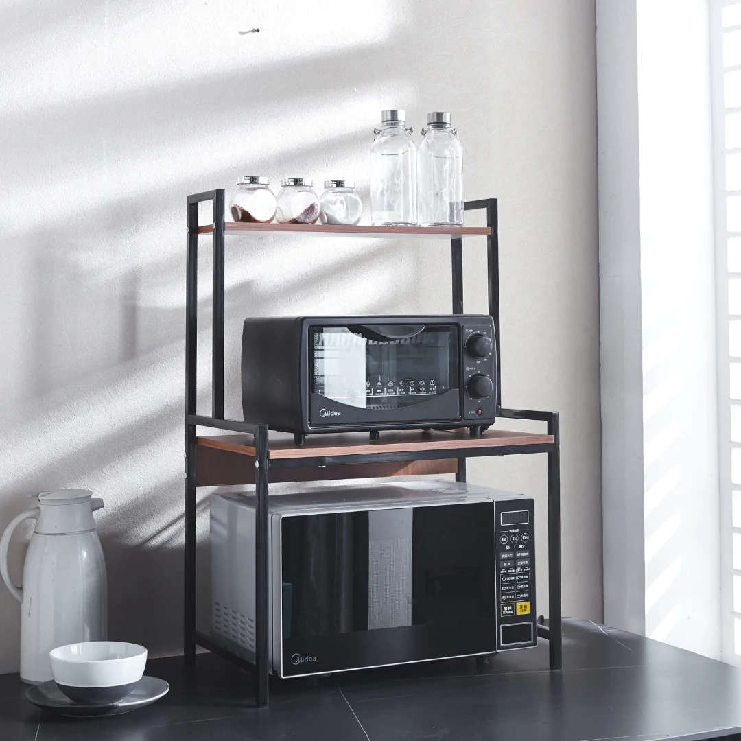 2 Tier Storage Rack - Kitchen Shelf - Metal frame - Assembled