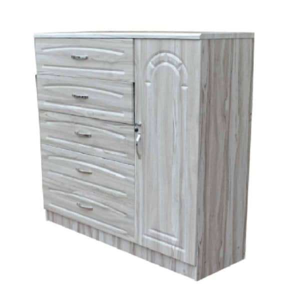 Grey Chest Of Drawers - Drawers and 1 door hanging - Assembled