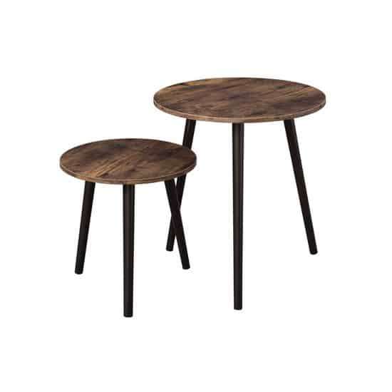 Set of Tables - Round brown tops - Assembled - Lightweight