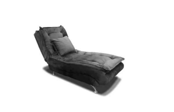 Sleeper chair in grey velvet - Recliner - 3 different positions