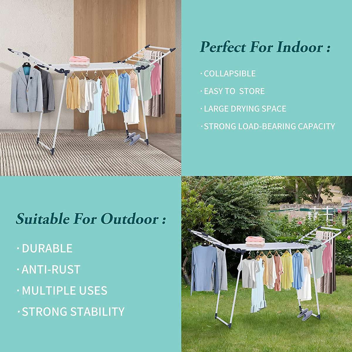 Collapsible Clothes Drying Rack