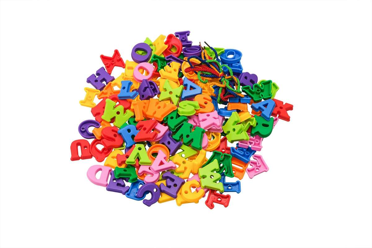 Blocks Letter Threading String Alphabet & Numbers 130 Piece Pack