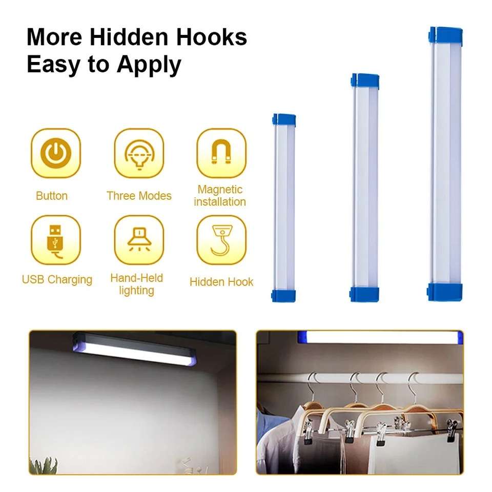 Rechargeable LED Lights Loadshedding Tube Light 32cm