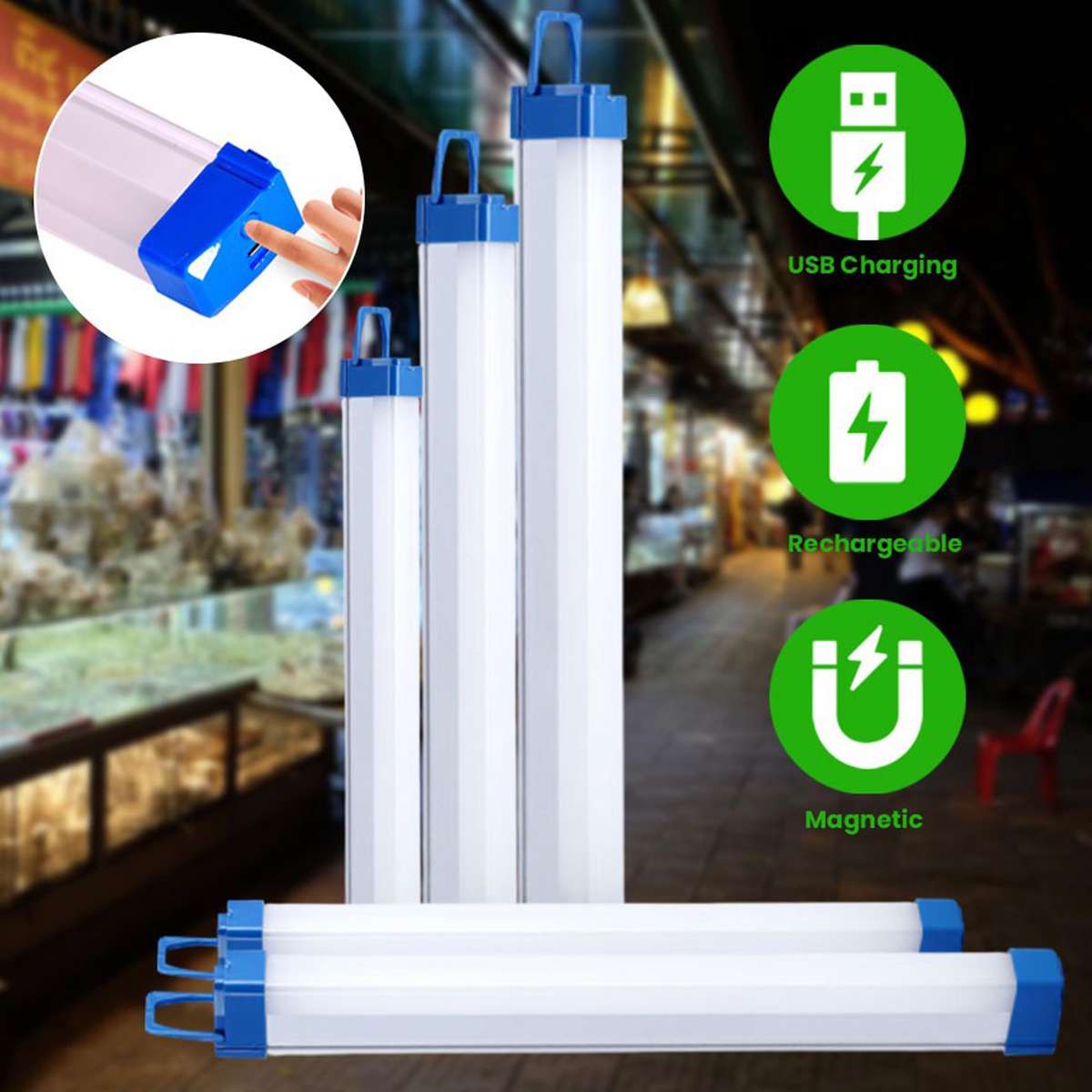 Rechargeable LED Lights Loadshedding Tube Light 32cm