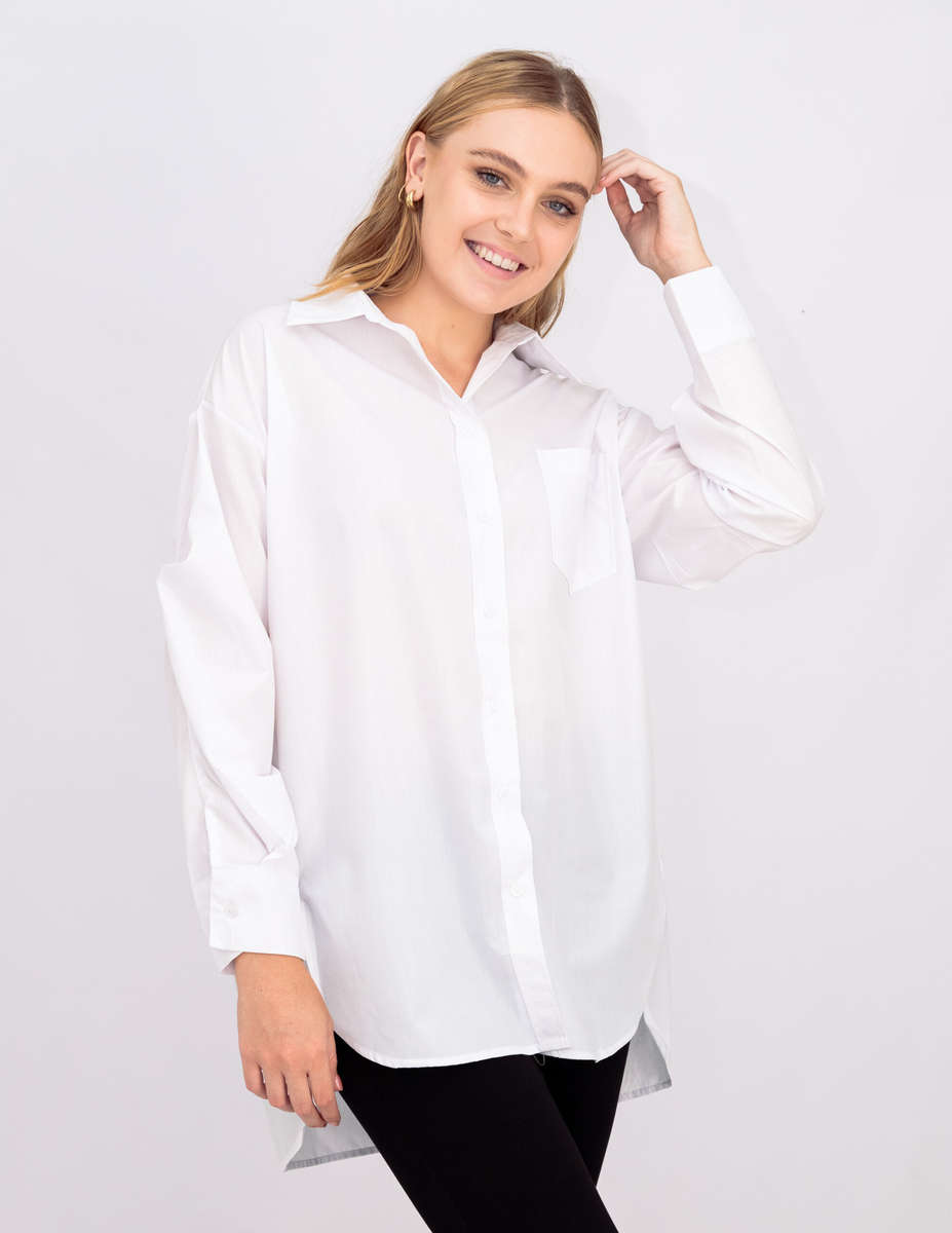 Oversized Poplin Shirt White