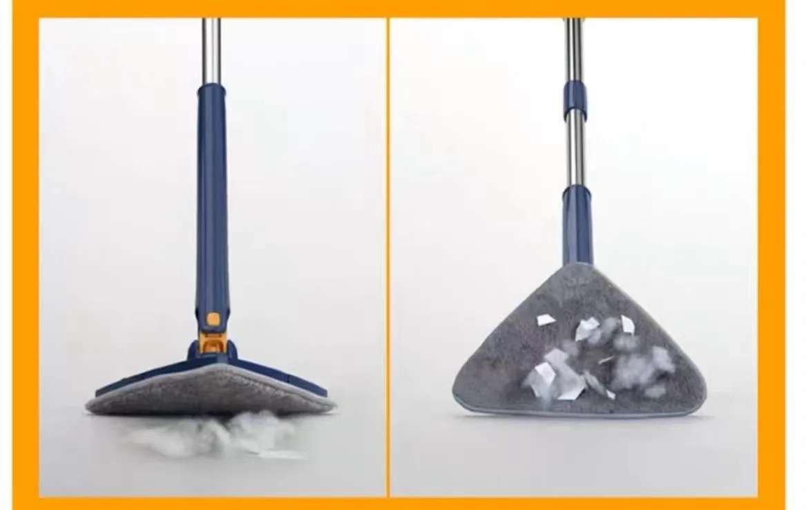 Rotatable Adjustable Triangle Cleaning Mop, 360° Microfiber Mop